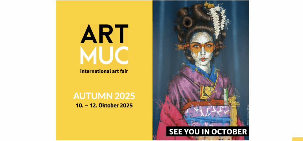 Banner der ARTMUC Kunstmesse München, Oktober 2025